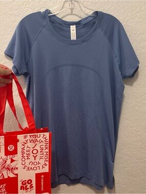 Lululemon Swiftly Tech Short Sleeve Size 14 Blue Periwinkle  New With Bag